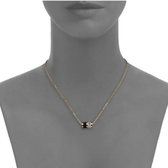 Michael Kors Gold Baguette & Pave Barrel Pendant Mkj3843710 Necklace - Picture 2 of 10